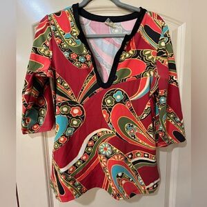 ATHLETA Multi-colored Cover Up Top Red Black Women’s Size Medium